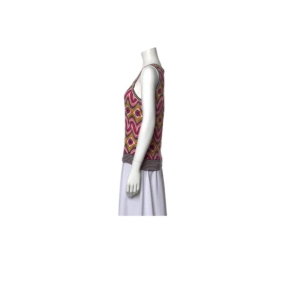 Tory Burch Printed Scoop Neck Top Cottage core vibe - Picture 3 of 3